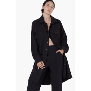 Tkees Womens 0/1 (0-4) Black Oversized Shirt Jacket Menswear Inspired